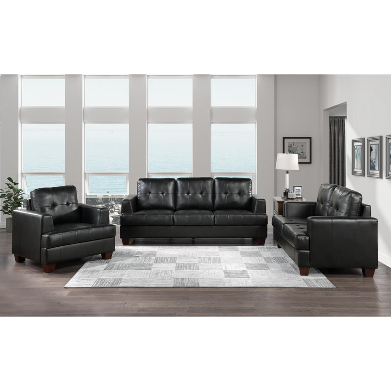 Homelegance Hinsall Stationary Leather Look Sofa 9309BK-3 IMAGE 6