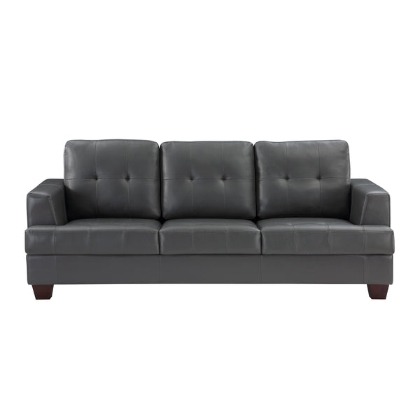 Homelegance Hinsall Stationary Leather Look Sofa 9309GY-3 IMAGE 1
