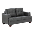 Homelegance Hinsall Stationary Leather Look Loveseat 9309GY-2 IMAGE 2