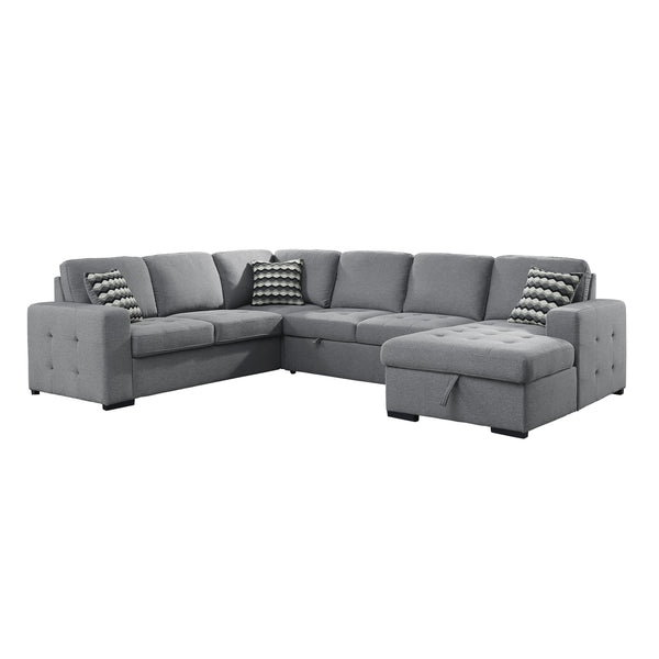 Homelegance Solomon Fabric 4 pc Sectional 9313GY*42LRC IMAGE 1
