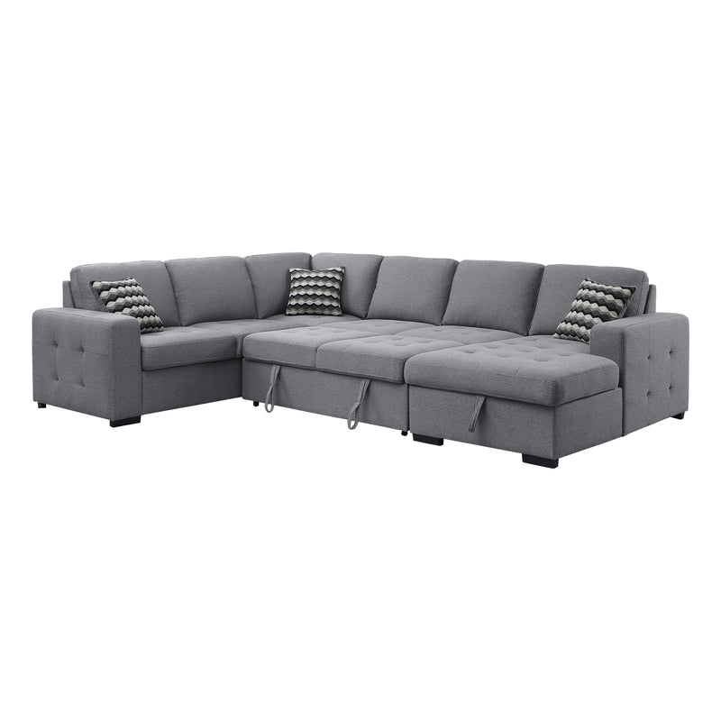 Homelegance Solomon Fabric 4 pc Sectional 9313GY*42LRC IMAGE 4