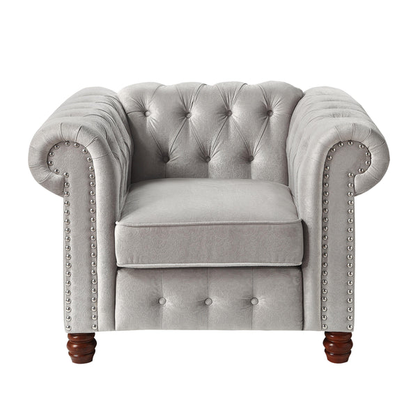 Homelegance Welwyn Stationary Fabric Chair 9326GY-1 IMAGE 1