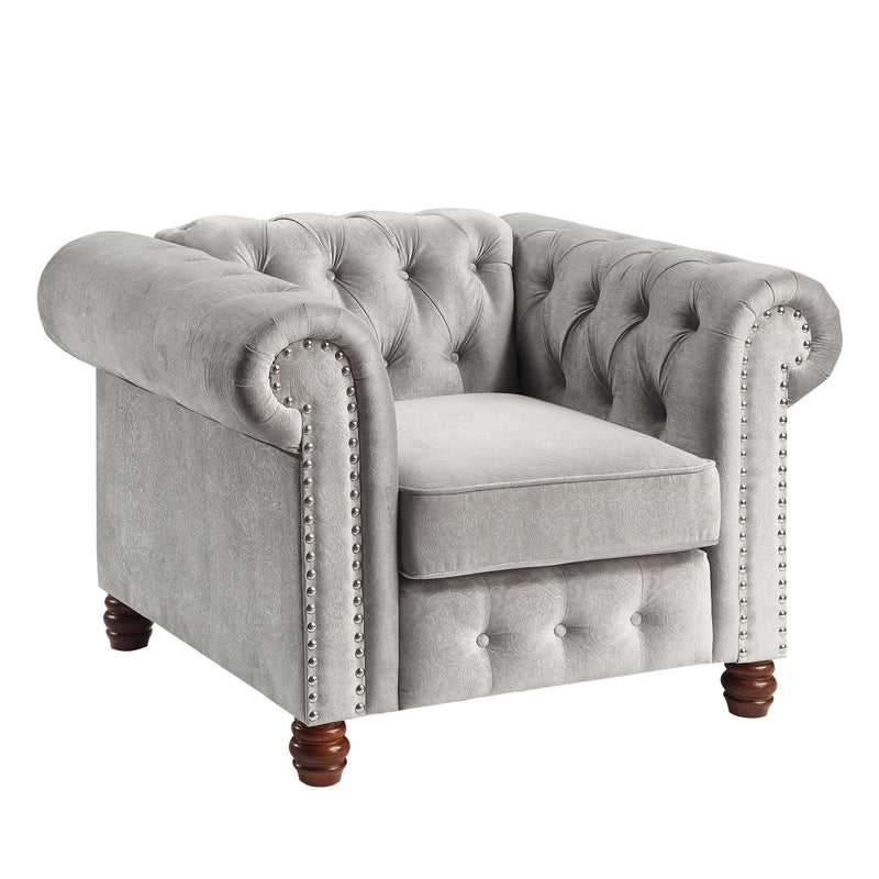 Homelegance Welwyn Stationary Fabric Chair 9326GY-1 IMAGE 2