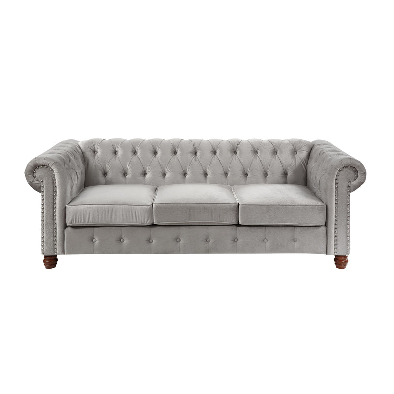 Homelegance Welwyn Stationary Fabric Sofa 9326GY-3 IMAGE 1