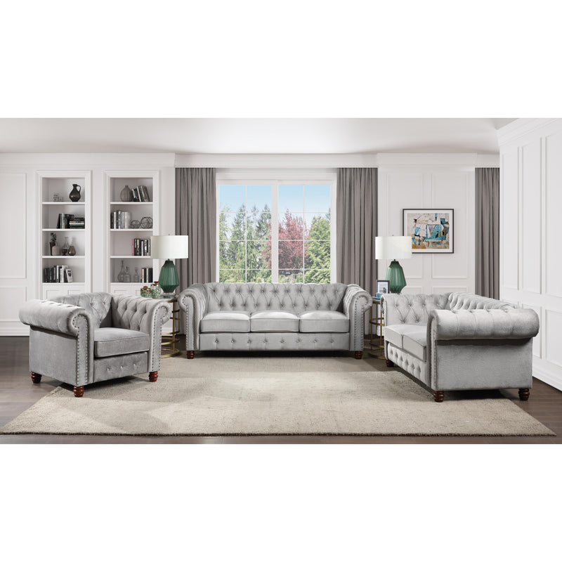 Homelegance Welwyn Stationary Fabric Sofa 9326GY-3 IMAGE 5
