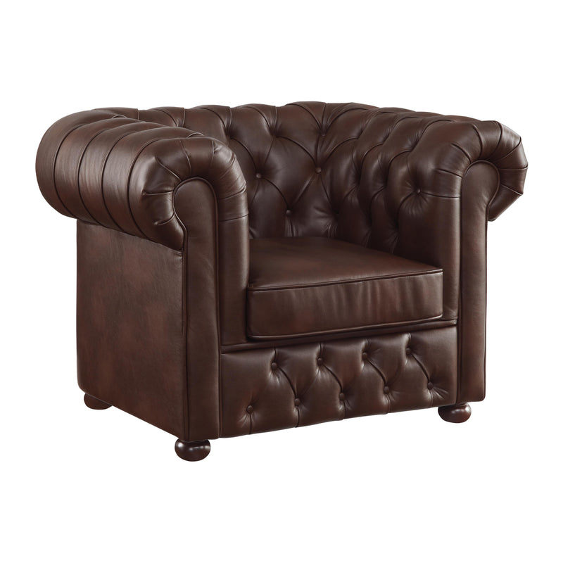 Homelegance Tiverton Stationary Leather Look Chair 9335BRW-1 IMAGE 2