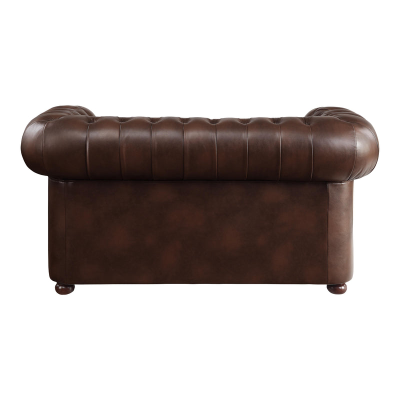 Homelegance Tiverton Stationary Leather Look Loveseat 9335BRW-2 IMAGE 3