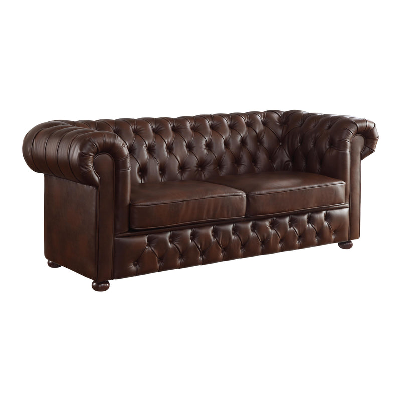 Homelegance Tiverton Stationary Leather Look Sofa 9335BRW-3 IMAGE 2