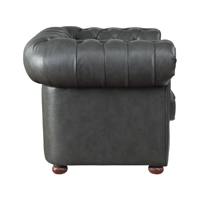 Homelegance Tiverton Stationary Leather Look Chair 9335GRY-1 IMAGE 3