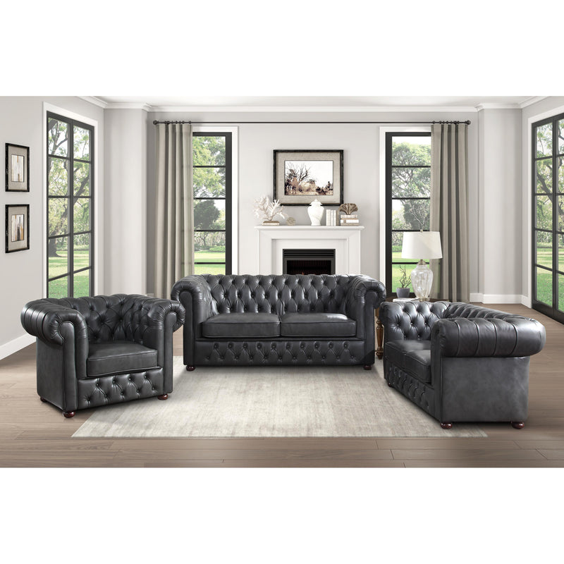 Homelegance Tiverton Stationary Leather Look Chair 9335GRY-1 IMAGE 5