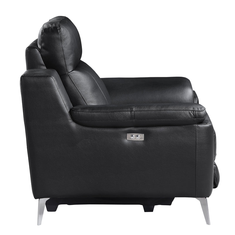 Homelegance Antonio Power Leather Match Recliner 9360BLK-1PW IMAGE 3