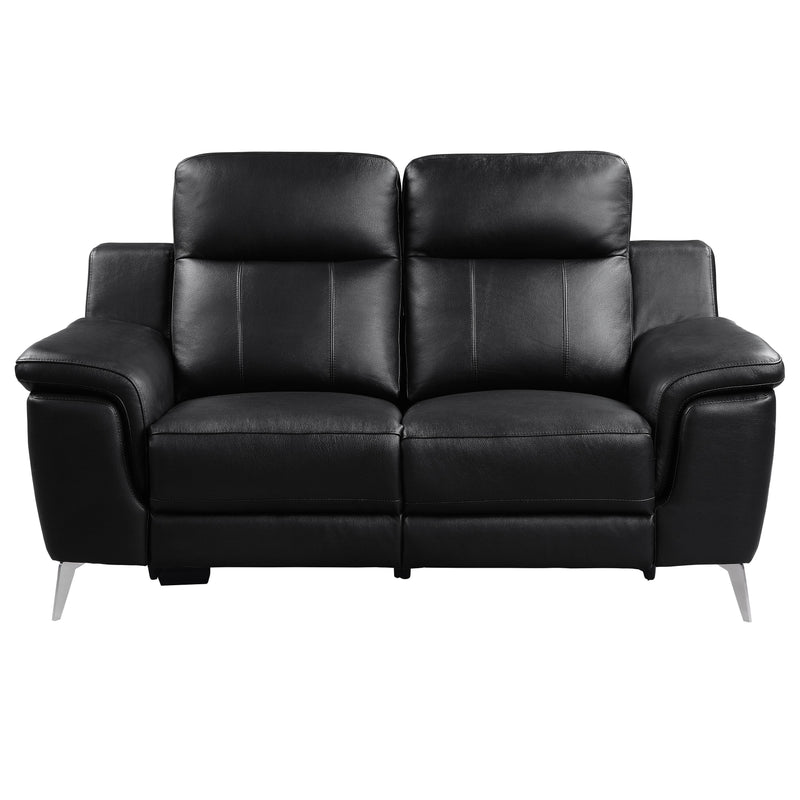 Homelegance Antonio Stationary Leather Match Loveseat 9360BLK-2PW* IMAGE 1
