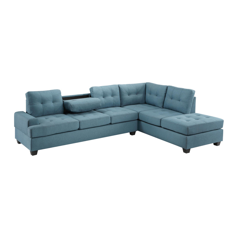 Homelegance Dunstan Fabric 2 pc Sectional 9367BU*SC IMAGE 5