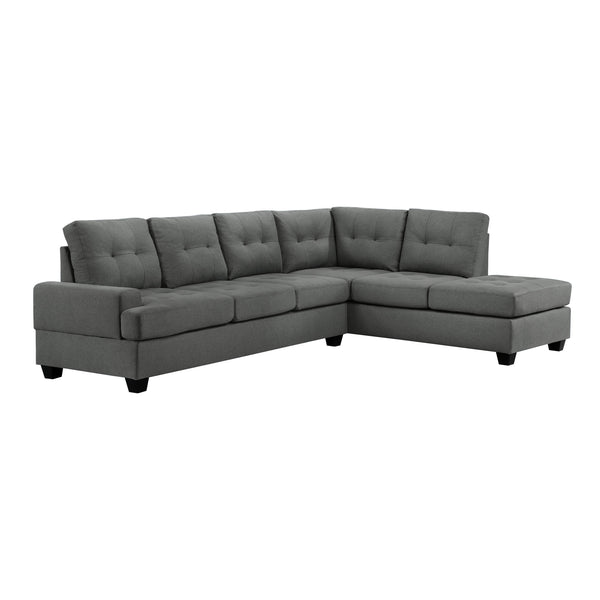 Homelegance Dunstan Fabric 2 pc Sectional 9367DG*SC IMAGE 1