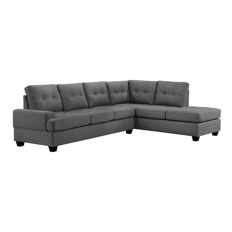 Homelegance Dunstan Fabric 2 pc Sectional 9367DG*SC IMAGE 1