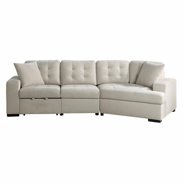 Homelegance Logansport Fabric 2 pc Sectional 9401BEG*22LRU IMAGE 1