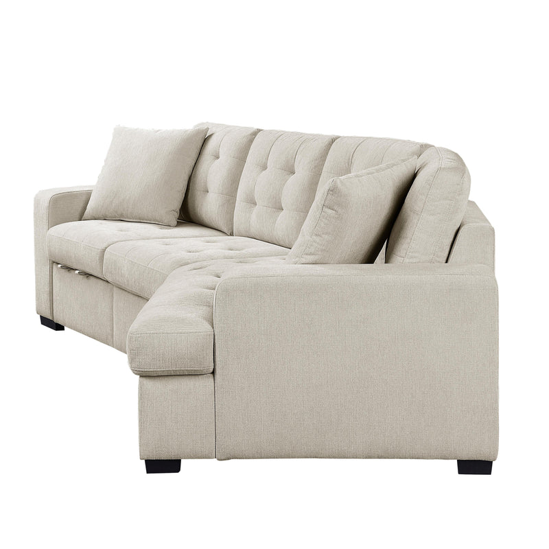 Homelegance Logansport Fabric 2 pc Sectional 9401BEG*22LRU IMAGE 2