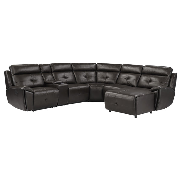 Homelegance Avenue Reclining Fabric Sectional 9469DBR*6LRRC IMAGE 1