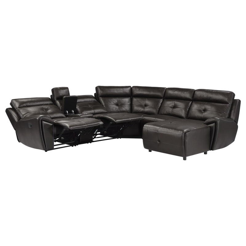Homelegance Avenue Reclining Fabric Sectional 9469DBR*6LRRC IMAGE 2