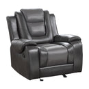 Homelegance Briscoe Glider Leather Look Recliner 9470GY-1 IMAGE 2