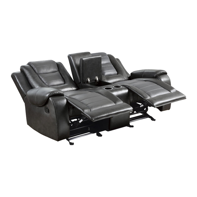 Homelegance Briscoe Reclining Leather Look Loveseat 9470GY-2 IMAGE 4