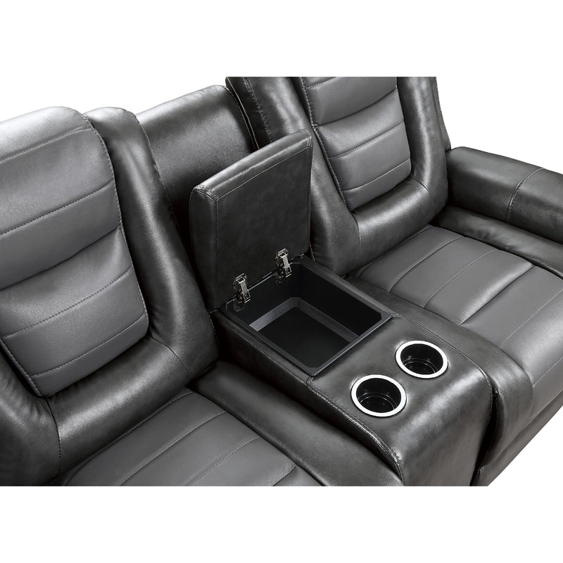 Homelegance Briscoe Reclining Leather Look Loveseat 9470GY-2 IMAGE 5