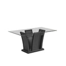 New Classic Furniture Platina Counter Height Dining Table with Glass Top and Pedestal Base D3639-10T/D3639G-14B IMAGE 1