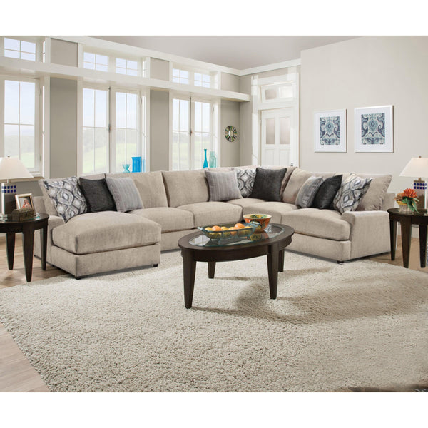 Acme Furniture Vassenia Modular Fabric 4 pc Sectional Vassenia Modular LF Chaise Sectional - Latte IMAGE 1
