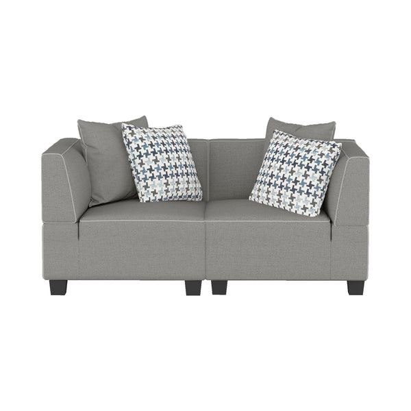 Homelegance Jayne Stationary Fabric Loveseat 9357GY-2* IMAGE 1