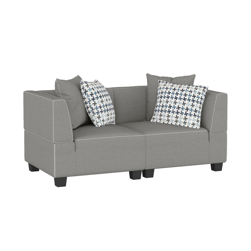 Homelegance Jayne Stationary Fabric Loveseat 9357GY-2* IMAGE 2