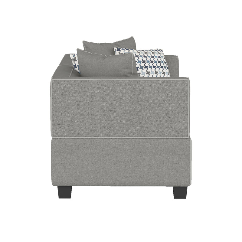 Homelegance Jayne Stationary Fabric Loveseat 9357GY-2* IMAGE 3