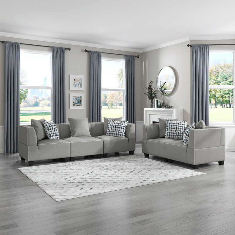 Homelegance Jayne Stationary Fabric Loveseat 9357GY-2* IMAGE 5