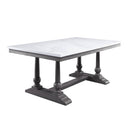 Acme Furniture Yabeina Dining Table with Faux Marble Top and Trestle Base 73265 IMAGE 2