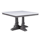 Acme Furniture Square Yabeina Dining Table with Faux Marble Top and Trestle Base 73270 IMAGE 2