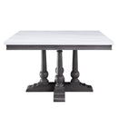 Acme Furniture Square Yabeina Dining Table with Faux Marble Top and Trestle Base 73270 IMAGE 3