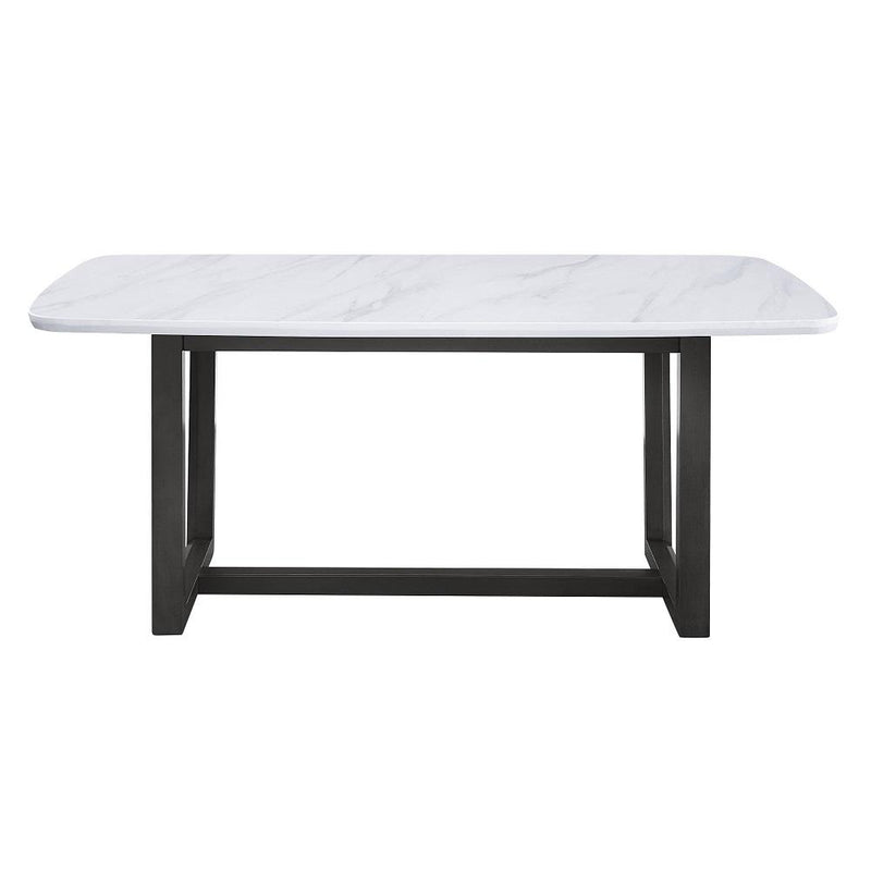 Acme Furniture Madan Dining Table with Marble Top and Trestle Base DN00059 IMAGE 3