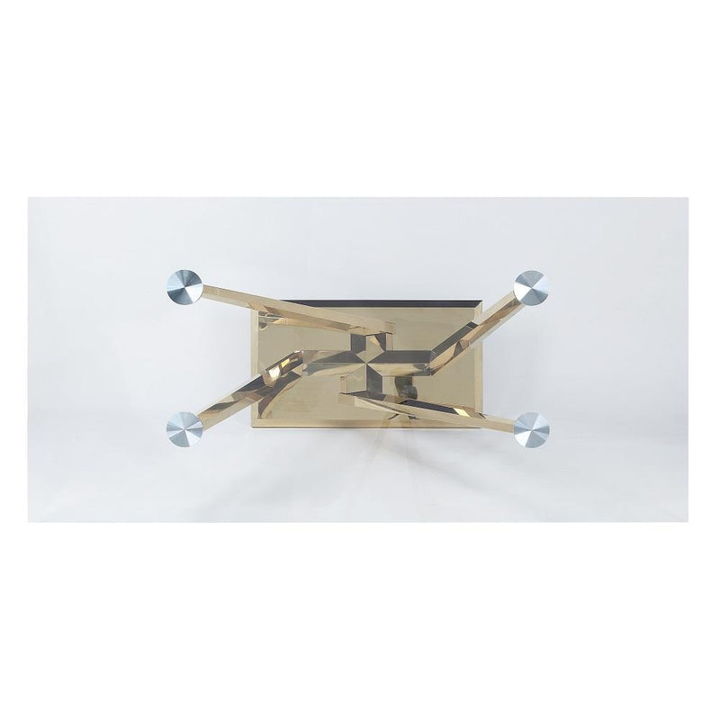 Acme Furniture Barnard Dining Table with Glass Top and Pedestal Base DN00219 IMAGE 4