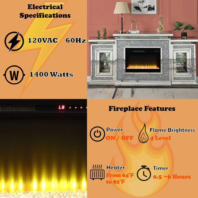 Acme Furniture Noralie AC00522 Fireplace with LED IMAGE 11