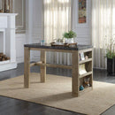 Acme Furniture Charnell Counter Height Dining Table with Marble Top and Trestle Base DN00551 IMAGE 2