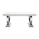 Acme Furniture Noralie Dining Table with Glass Top and Pedestal Base DN00721 IMAGE 2