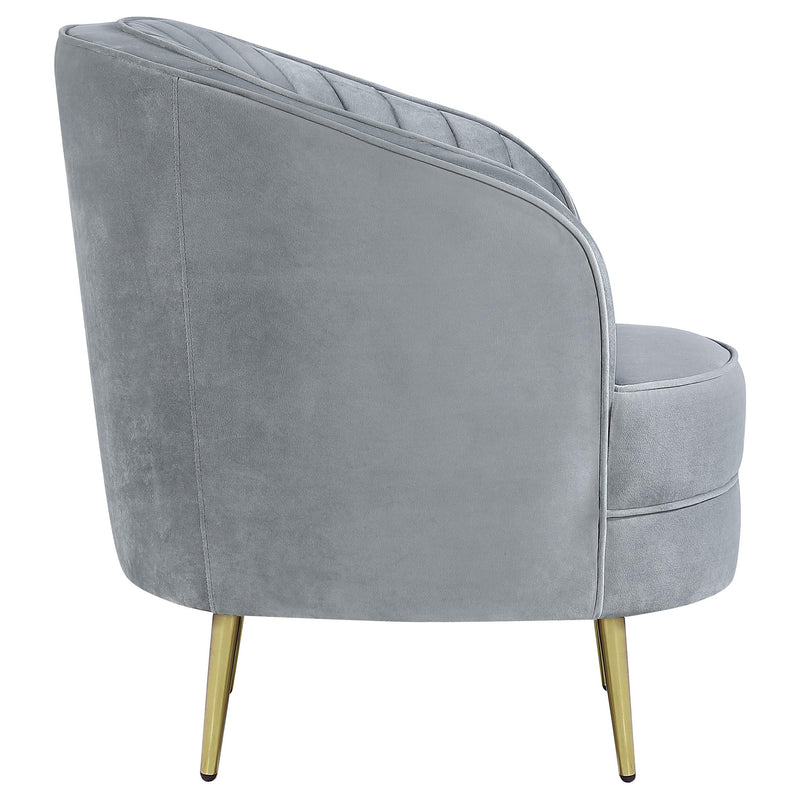 Coaster Furniture Sophia 506866 Upholstered Channel Tufted Barrel Accent Chair - Grey IMAGE 6