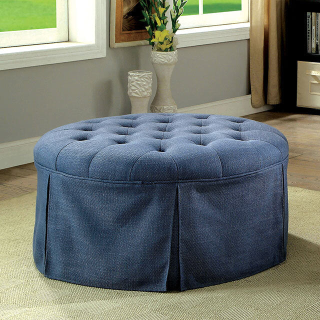 Furniture of America Claes Fabric Storage Ottoman CM-BN6175BL IMAGE 3