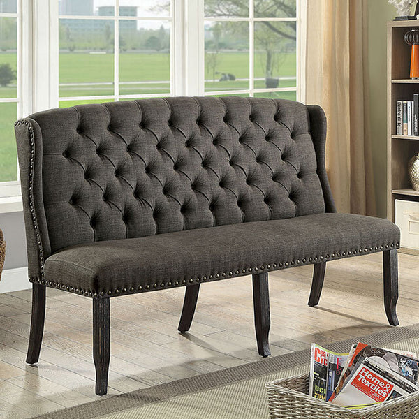 Furniture of America Sania Stationary Fabric Loveseat CM3324BK-GY-BNL IMAGE 1