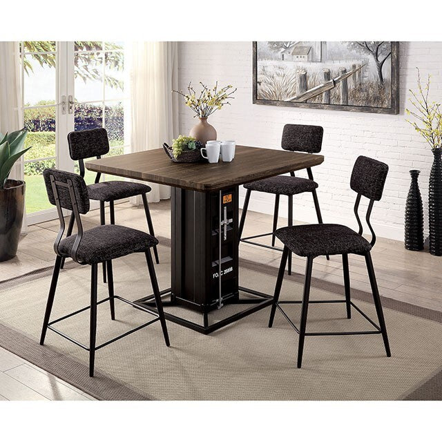 Furniture of America Square Dicarda Counter Height Dining Table CM3789BK-PT-TABLE IMAGE 2