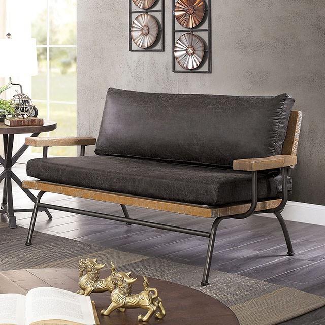 Furniture of America Santiago Stationary Loveseat CM6077GY-LV IMAGE 1