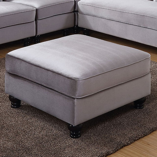 Furniture of America Jolanda Fabric Ottoman CM6158GY-OT IMAGE 1