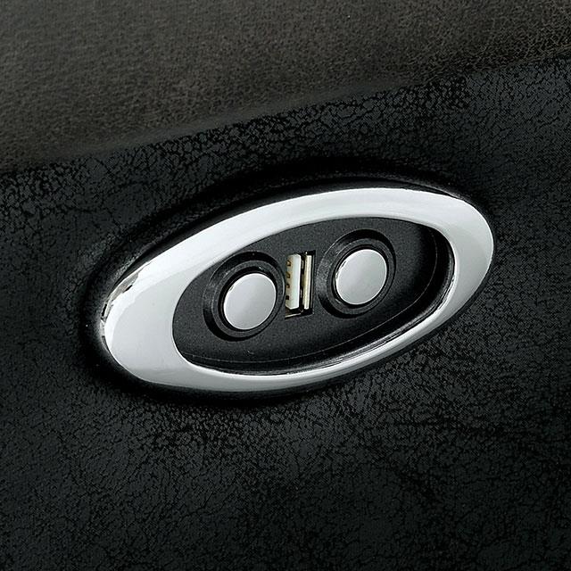 Furniture of America Brookdale Power Reclining Leather Look Loveseat CM6217GY-LV IMAGE 3