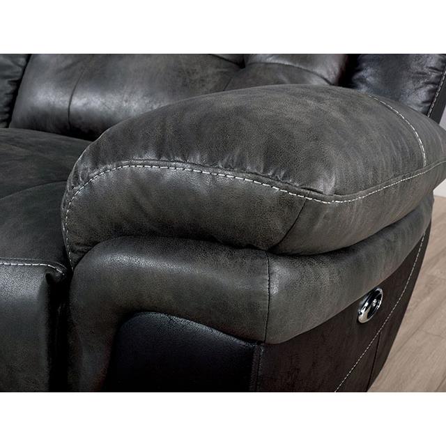 Furniture of America Brooklane Power Reclining Leather Look Sectional CM6218GY-SECT IMAGE 5