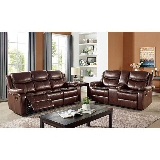 Furniture of America Jeanna Leather Look Recliner CM6343-CH IMAGE 2