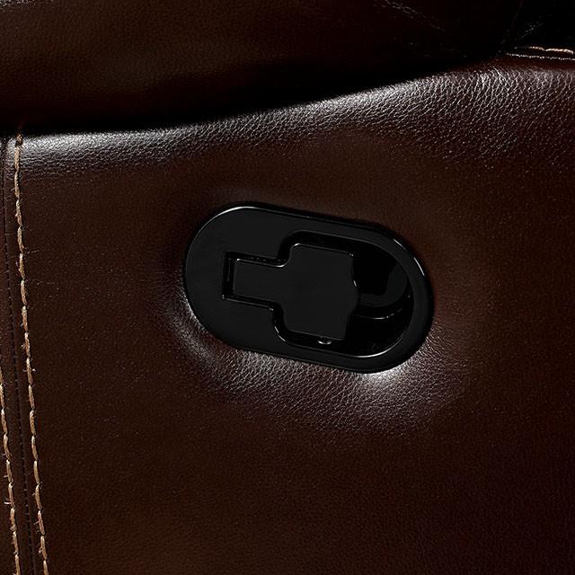 Furniture of America Jeanna Reclining Leather Look Loveseat CM6343-LV IMAGE 3